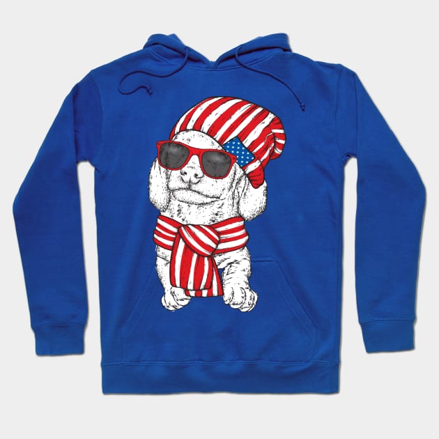 dog hat scarf USA Hoodie by Mako Design 